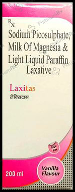 Laxitas Laxative Vanilla Flavour Sugar Free Solution 200ml