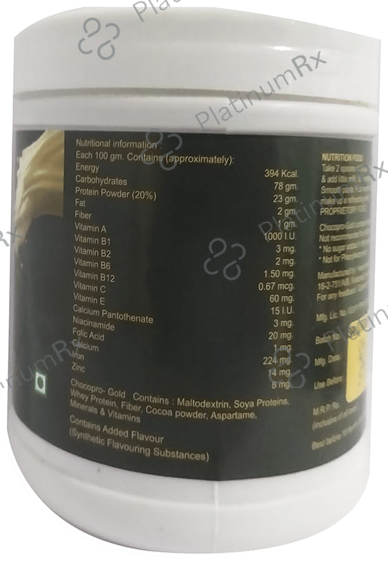 Chocopro Gold Powder Chocolate Sugar Free 200gm