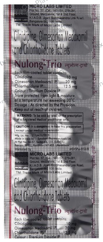 Nulong Trio 20/10/12.5mg Tablet 10s