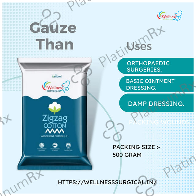Wellness Surgical Zigzag Cotton 500 gm