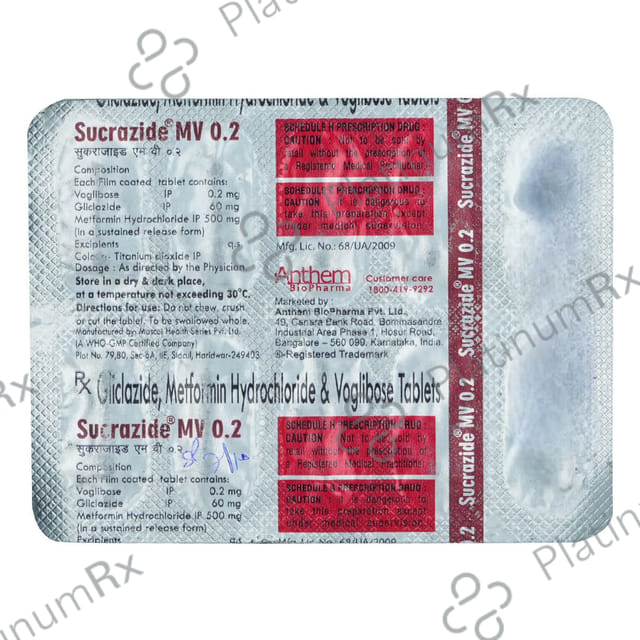 Sucrazide MV 0.2/500/60mg Tablet 10s