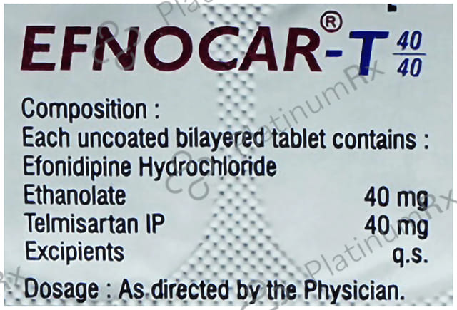 Efnocar T 40/40mg Tablet 10s
