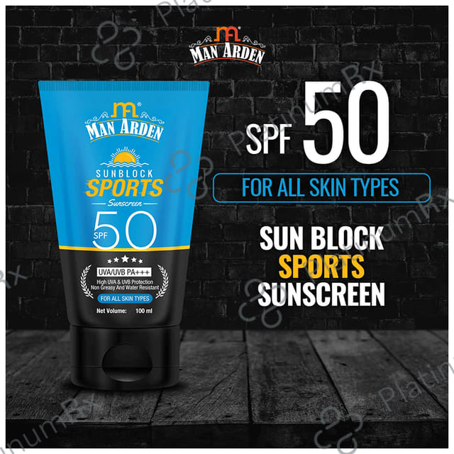 Man Arden Sunblock Sports Sunscreen SPF 50 Cream 100ml