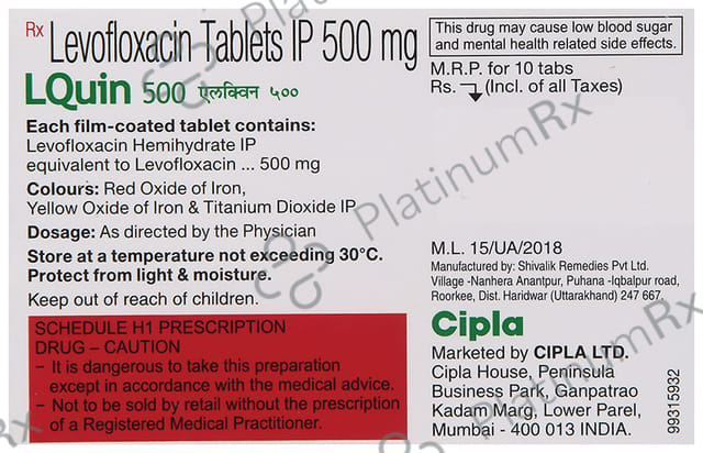 L Quin 500mg Tablet 10s
