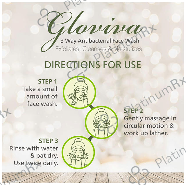 Gloviva 3 Way Antibacterial Action Face Wash (100ml Each) 3 Tubes