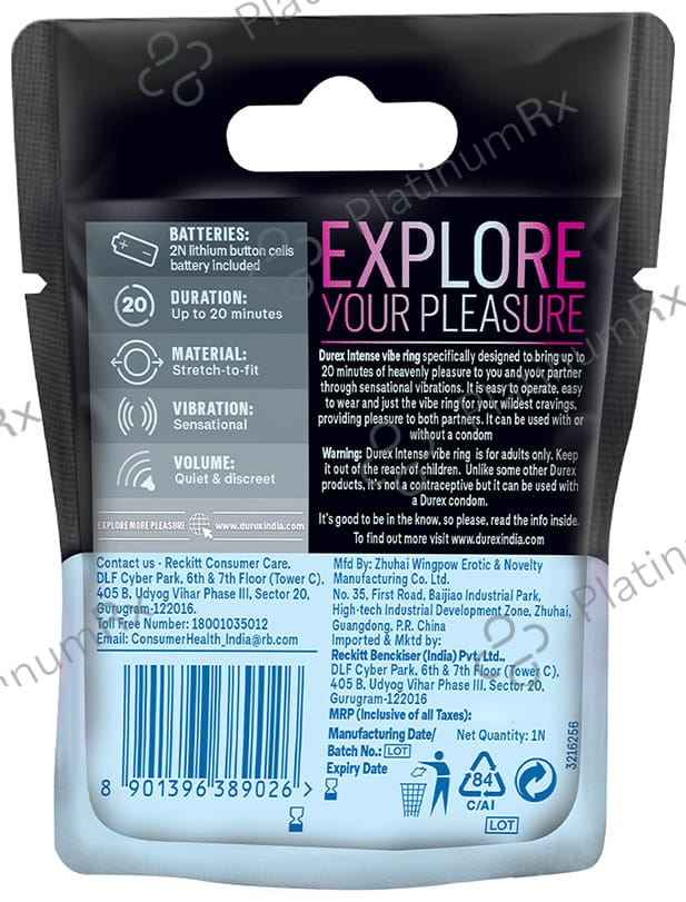 Durex Intense Vibe Ring for Extra Pleasure for Men & Women 1s