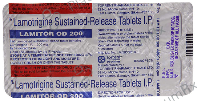 Lamitor OD 200mg Tablet SR 10s