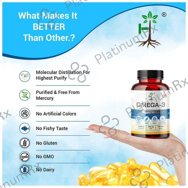 Humming Herbs Omega 3 1000mg Fish Oil Softgel Capsule