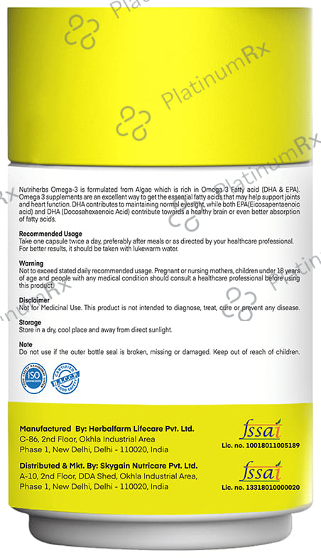 Nutriherbs Omega 3 Extract 800mg Capsule 60 capsules