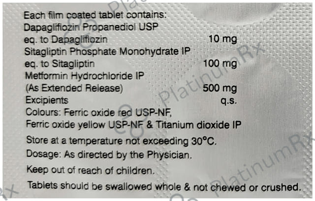Sitaglyn DM 10mg/500mg/100mg Tablet