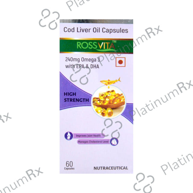 Rossvita Cod Liver Oil 240mg Omega 3 with EPA & DHA High Strength Capsule