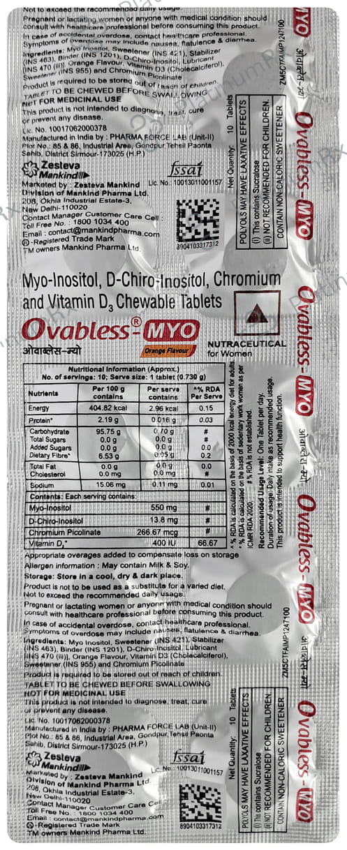 Ovabless Myo Orange Tablet 10s