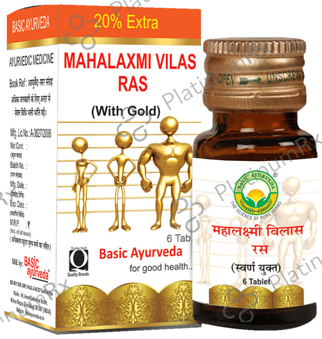 Basic Ayurveda Maha Laxmi Vilas Ras with Gold 6 tablets
