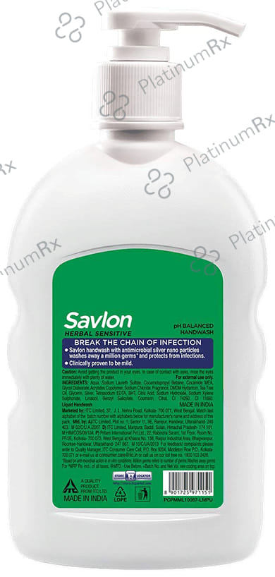 Savlon Herbal Sensitive Germ Protection Liquid Handwash 200 ml