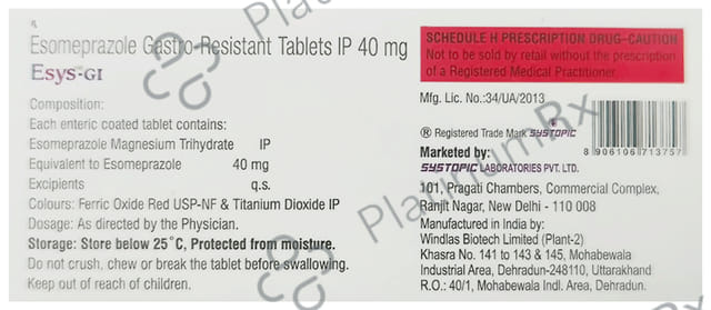 Esys GI 40mg Tablet 10s
