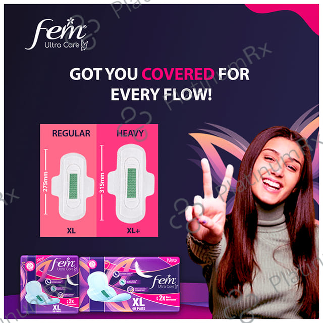 Fem Ultra Care Sanitary Pads XL+ 50 pads