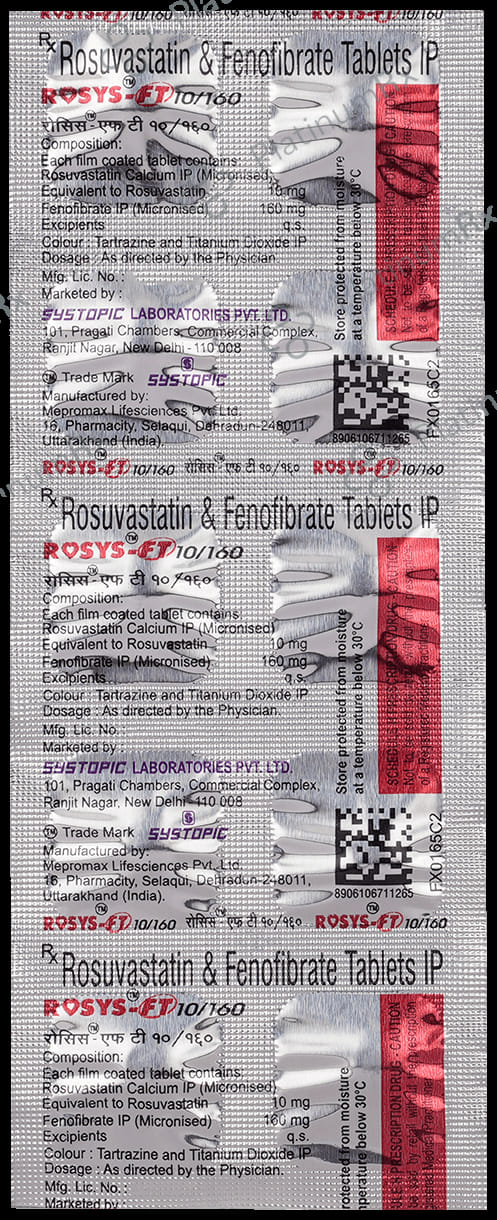 Rosys FT 10/160mg Tablet 10s