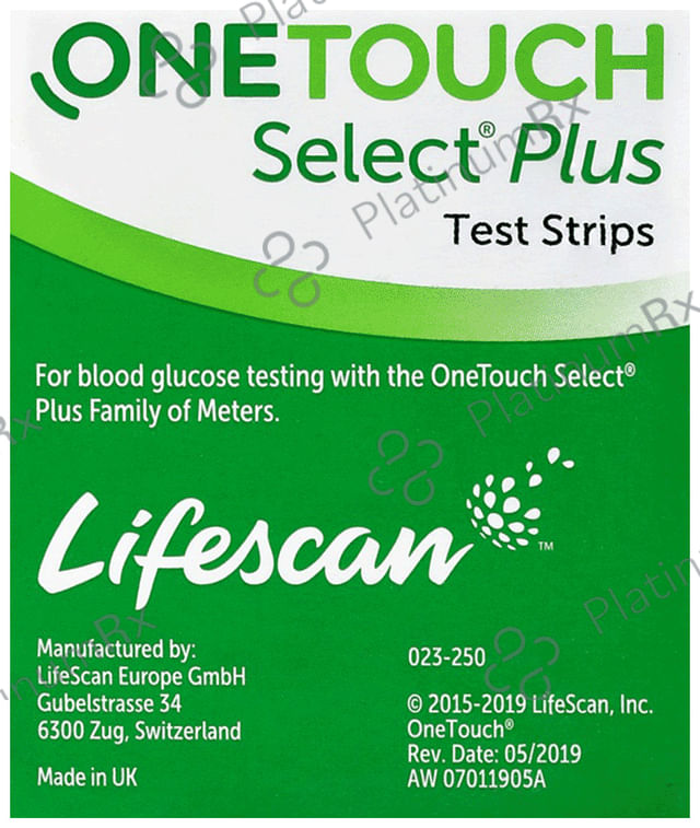 OneTouch Select Plus Test Strip (Only Strips) Green 50s