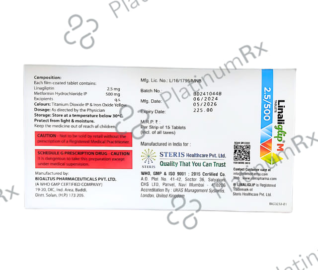 Linaliglip M 2.5/500mg Tablet 15s