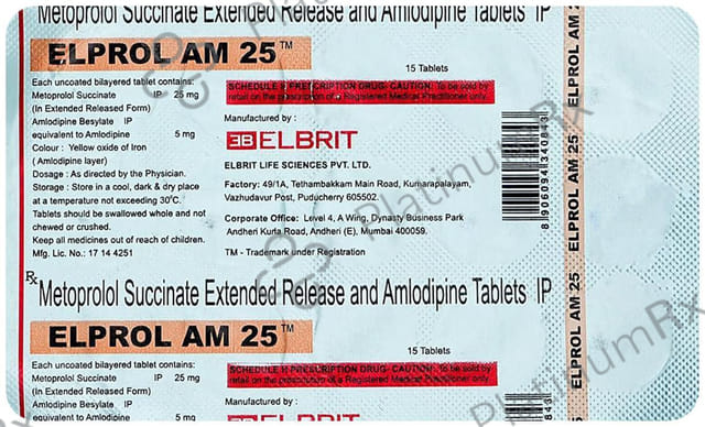 Elprol AM 5mg/25mg Tablet ER