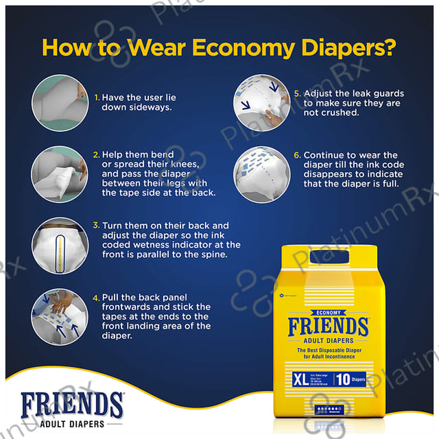 Friends Economy Adult Unisex Diaper XL 10s