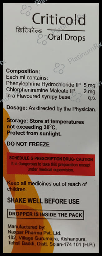 Criticold Orange Oral Drops 15ml