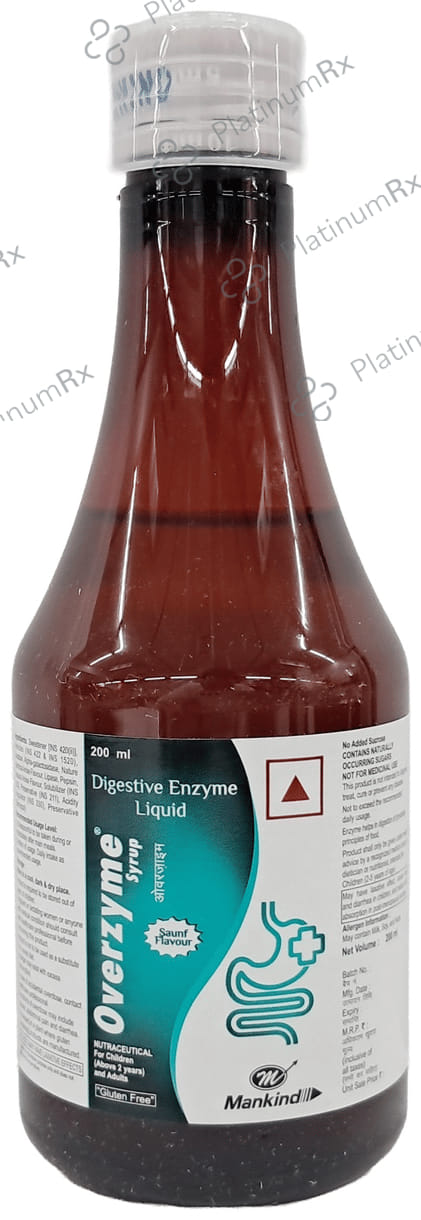 Overzyme Saunf Flavour Gluten Free Syrup 200ml