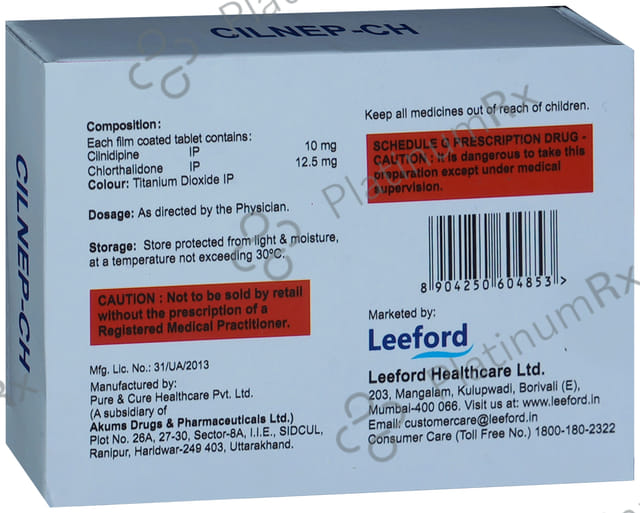 Cilnep CH 10/12.5mg Tablet 10s