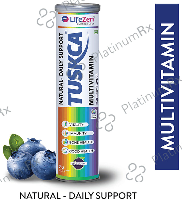 Tuskca Multivitamin Effervescent Tablet Blueberry