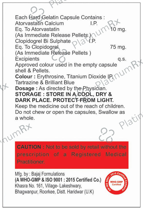 Atorquid CV 10/75mg Capsule IR 10s