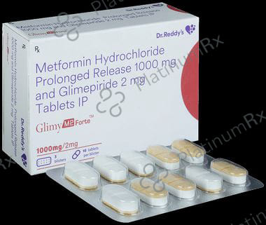 Glimy M 2 Forte 2/1000mg Tablet PR 10s