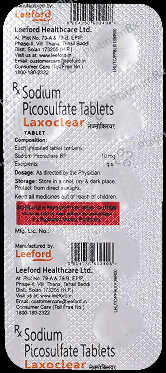 Laxoclear 10mg Tablet 10s