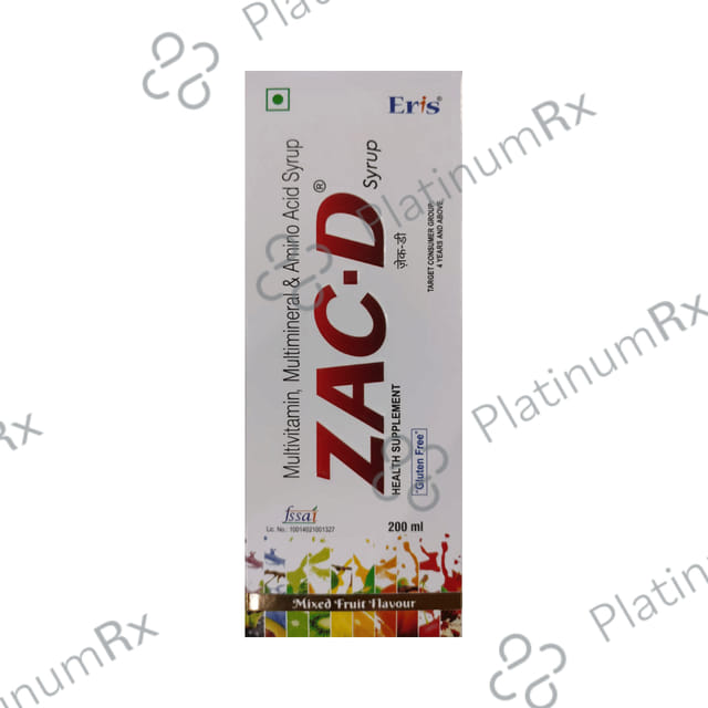 Zac D Syrup Gluten Free 200ml
