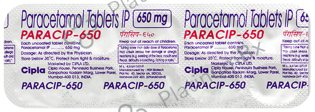 Paracip 650mg Tablet 10s