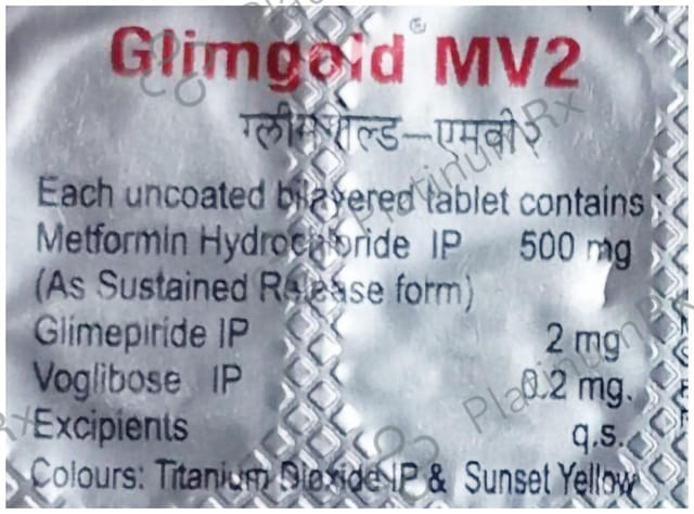 Glimgold MV 2mg Tablet 10s