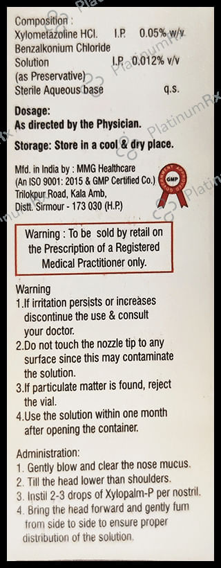 Xylopalm P 0.05% Nasal Drops 10ml