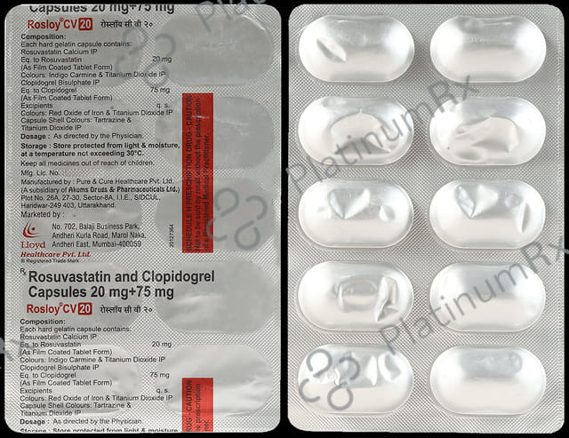Rosloy CV 20/75mg Capsule 10s