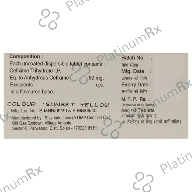 Cefic 50mg Tablet DT 10s