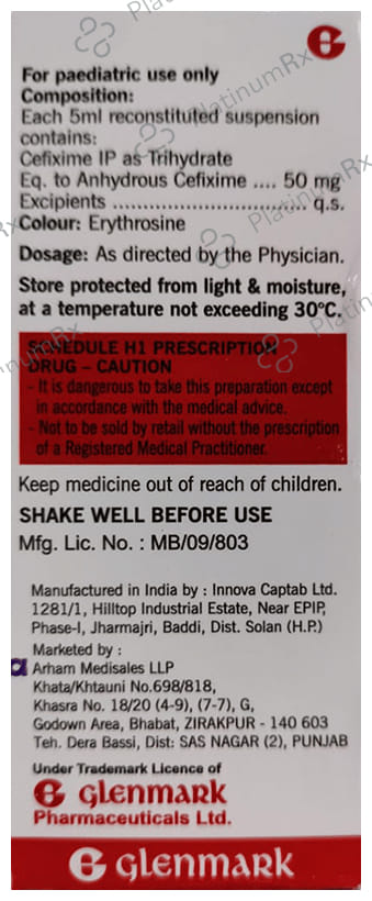 Cefate 50mg Dry Syrup 30ml