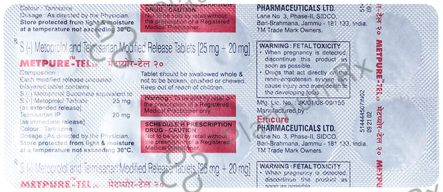 Metpure Tel 20/25mg Tablet 10s