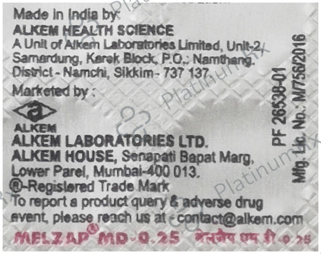 Melzap MD 0.25 Tablet 15 Tablet MD