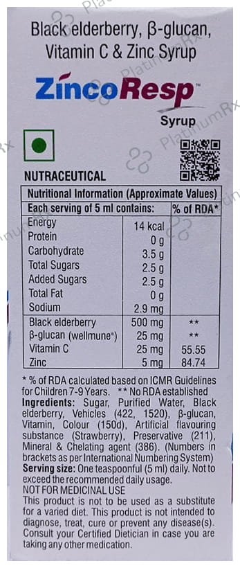 Zincoresp Syrup 150ml