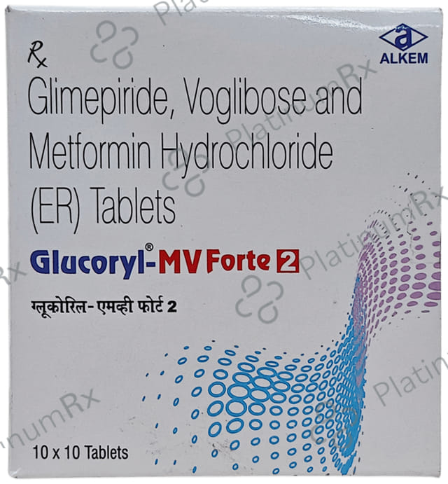 Glucoryl MV Forte 2/1000/0.2mg Tablet ER 10s