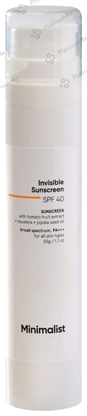 Minimalist SPF 40 PA+++ Invisible Sunscreen Light SPF 40 Gel 50ml