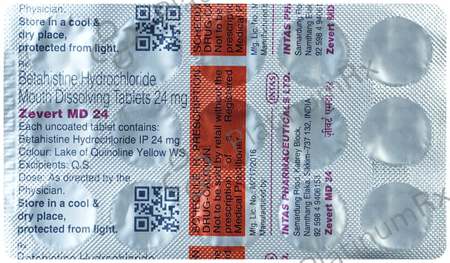 Zevert MD 24mg Tablet 15s