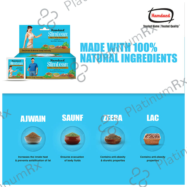 Hamdard Slimlean Sachet (5gm Each) Helps in Weight Management
