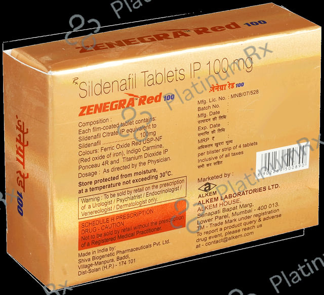 Zenegra Red 100mg Tablet 4s