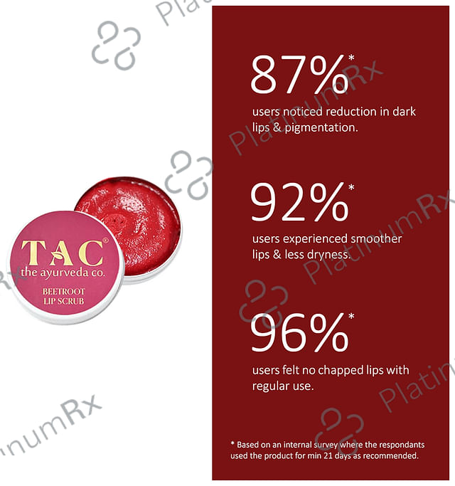 TAC The Ayurveda Co. Beetroot Lip Scrub for Dry & Chapped Lips