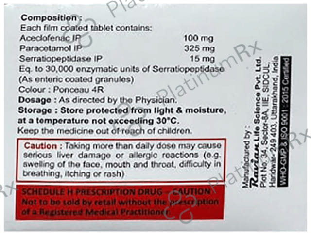 Acesam 100/325/15mg Tablet 10s