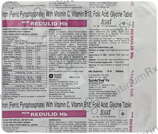 New Redulid HB Tablet 15s